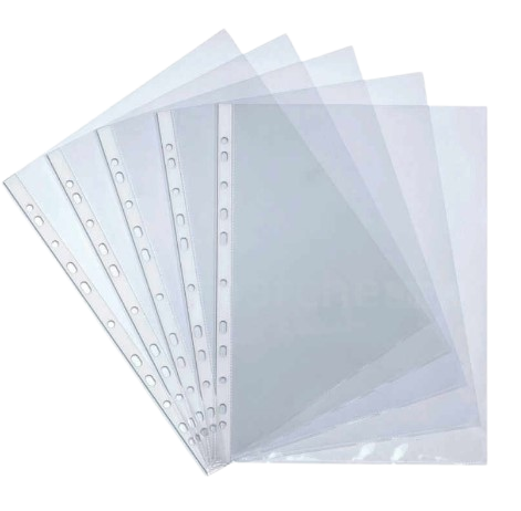 OFFICEPLAST Pochette plastique perforée lisse 40 µ paquet de 50